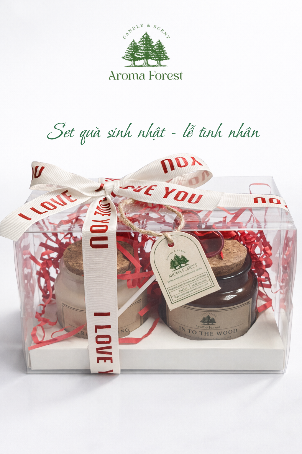 Set Quà Tặng 02 Nến Thơm Cao Cấp Aroma Forest-Nhiều Mùi 90g – hộp mica 